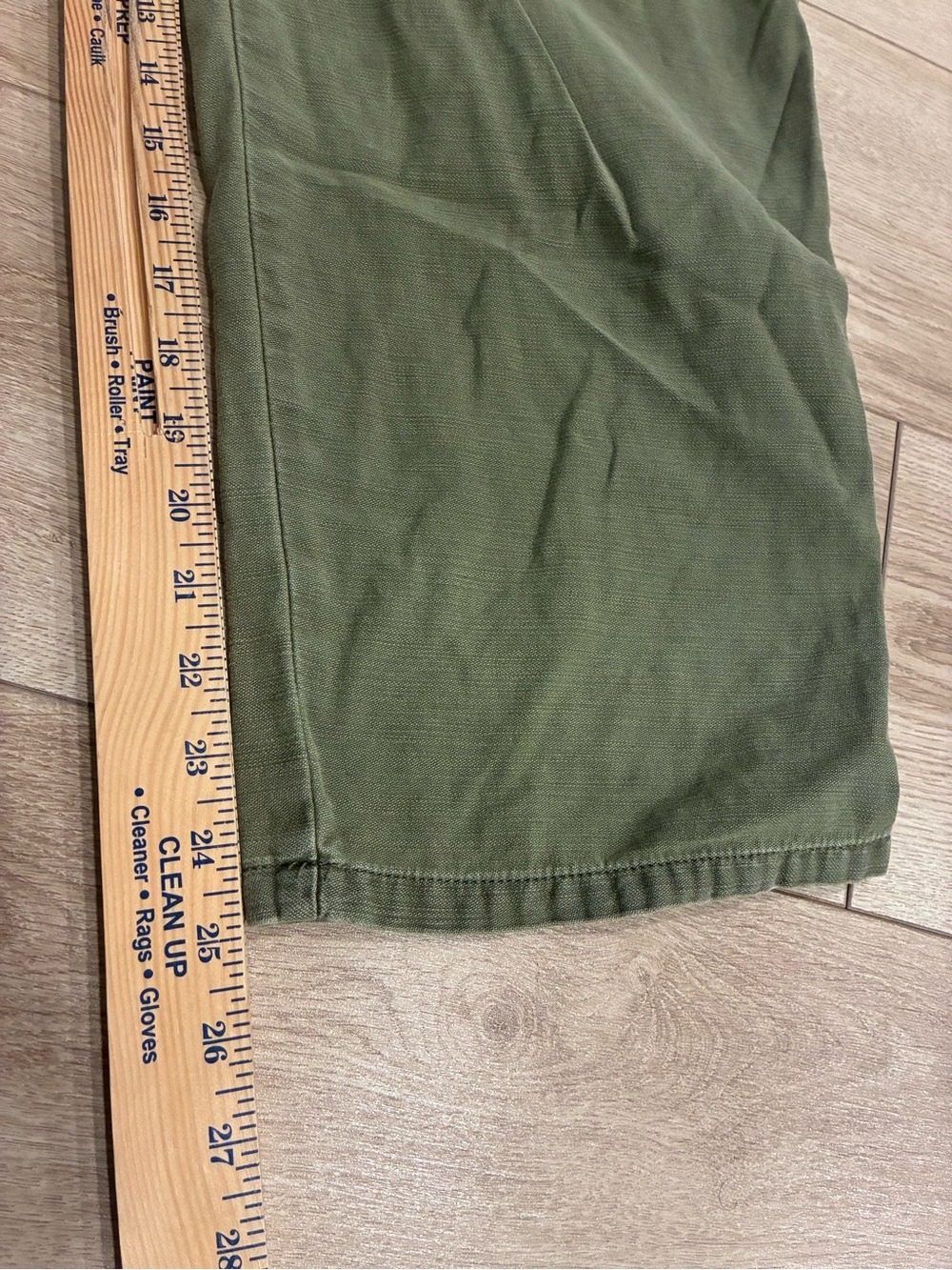 Free People Women’s Army Olive Green Washed Chino Trousers Cotton Size 10 - Picture 4 of 8